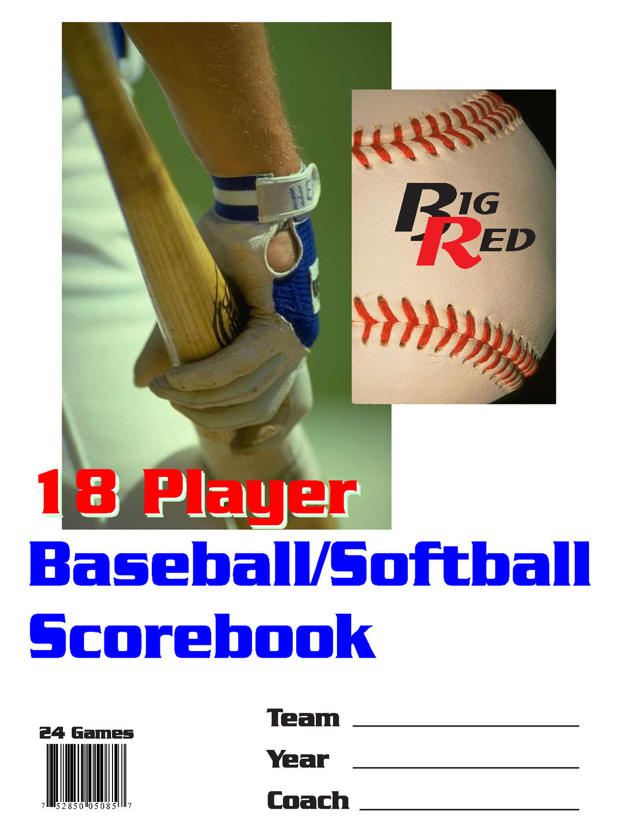 Detailed Baseball/Softball Scorebook - 24 Game