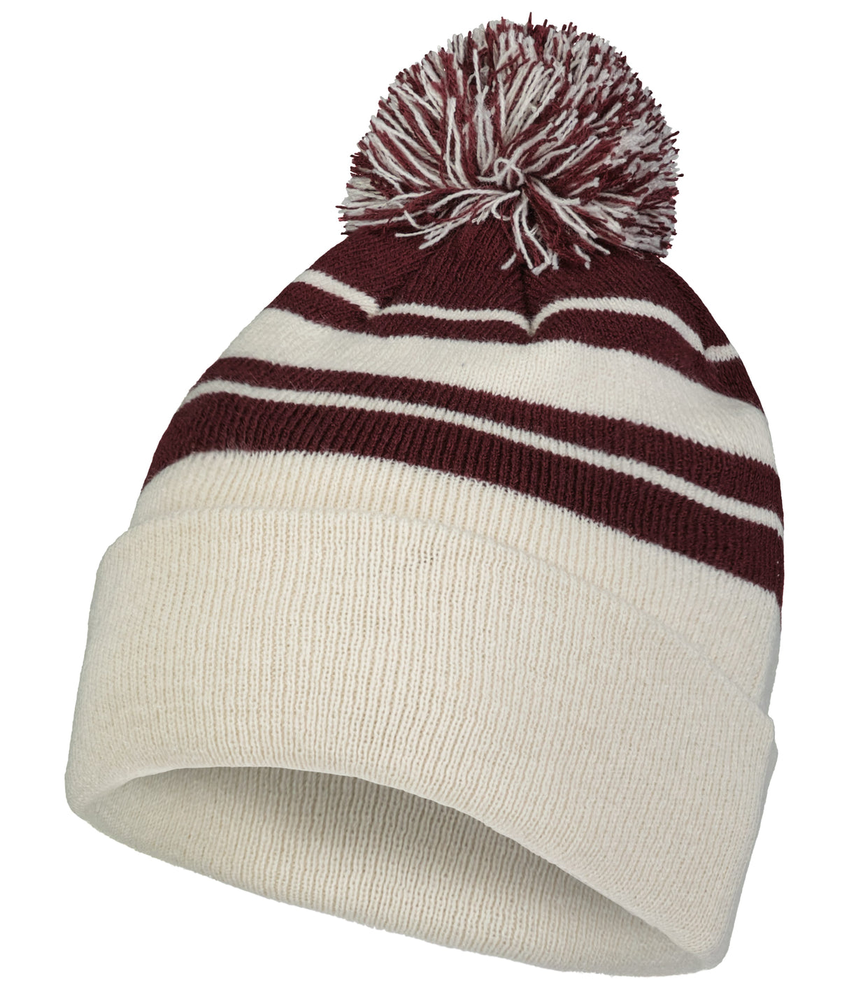 Knit Fold Over Pom-Pom Beanie