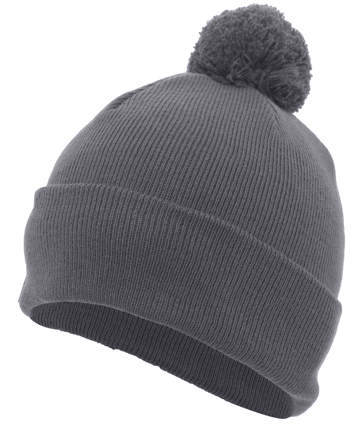 Knit Fold Over Pom-Pom Beanie