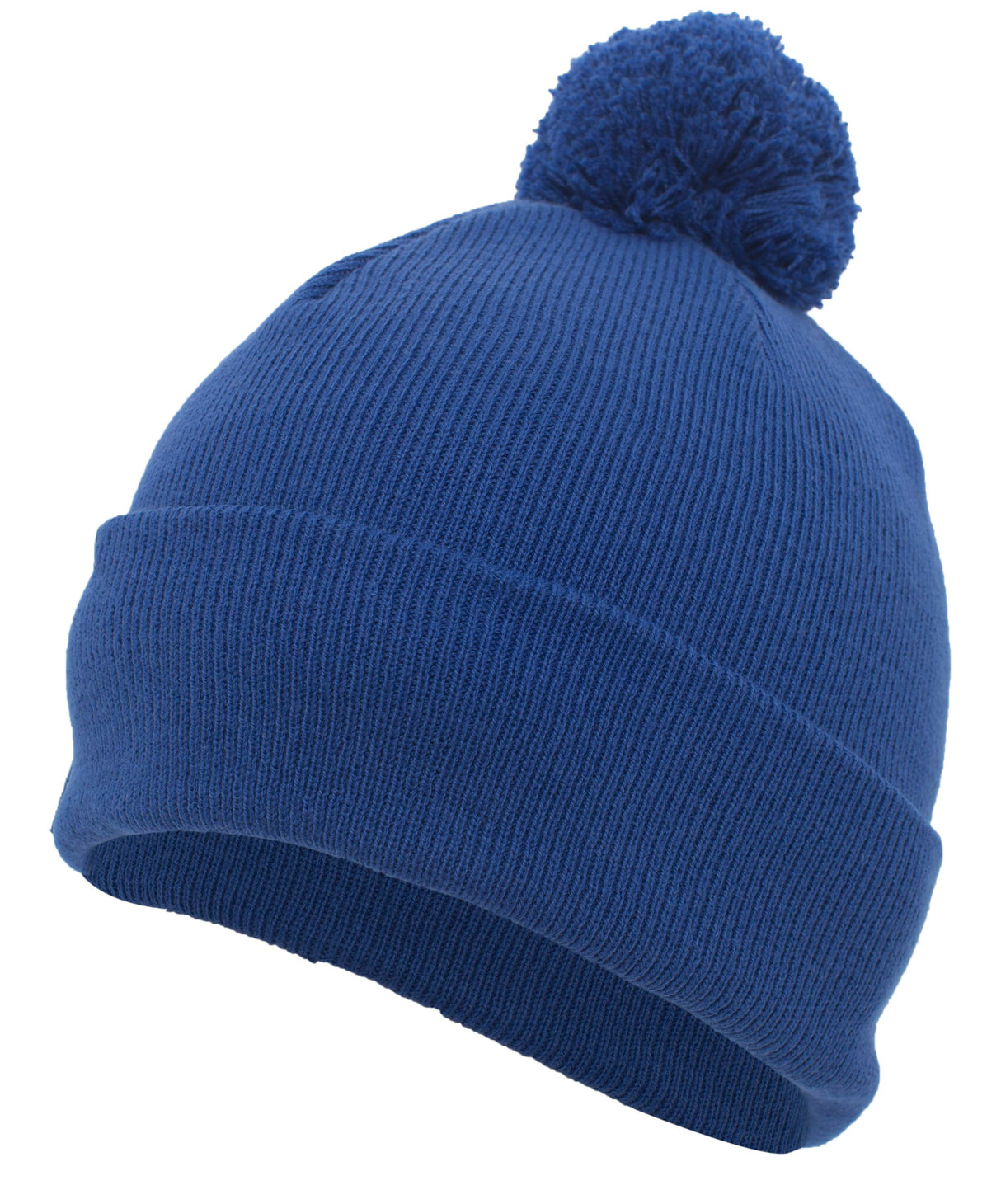 Knit Fold Over Pom-Pom Beanie