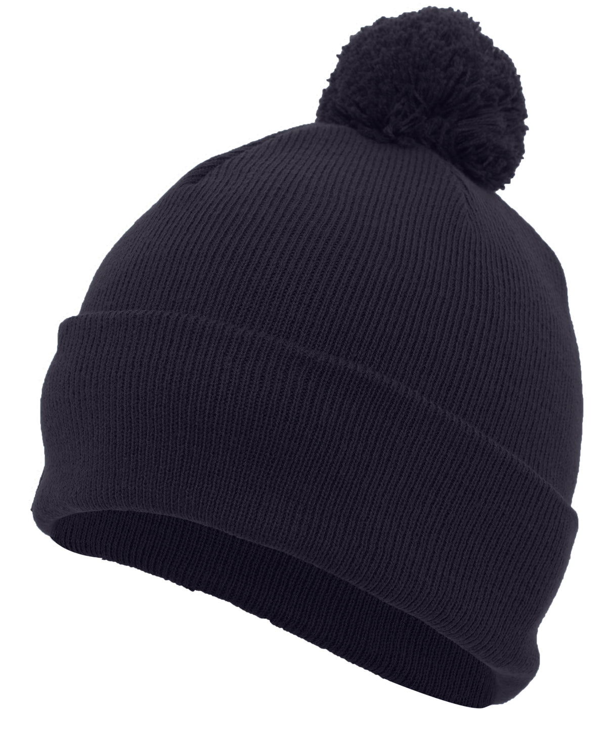 Knit Fold Over Pom-Pom Beanie