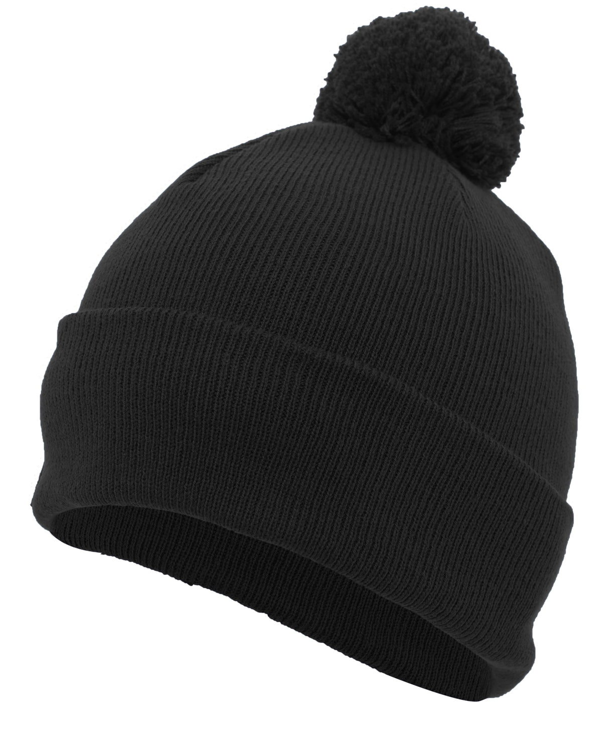 Knit Fold Over Pom-Pom Beanie