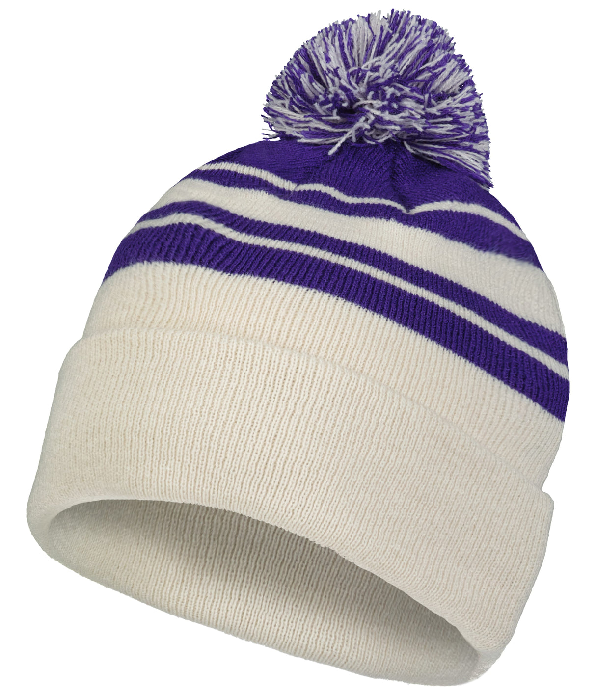 Knit Fold Over Pom-Pom Beanie