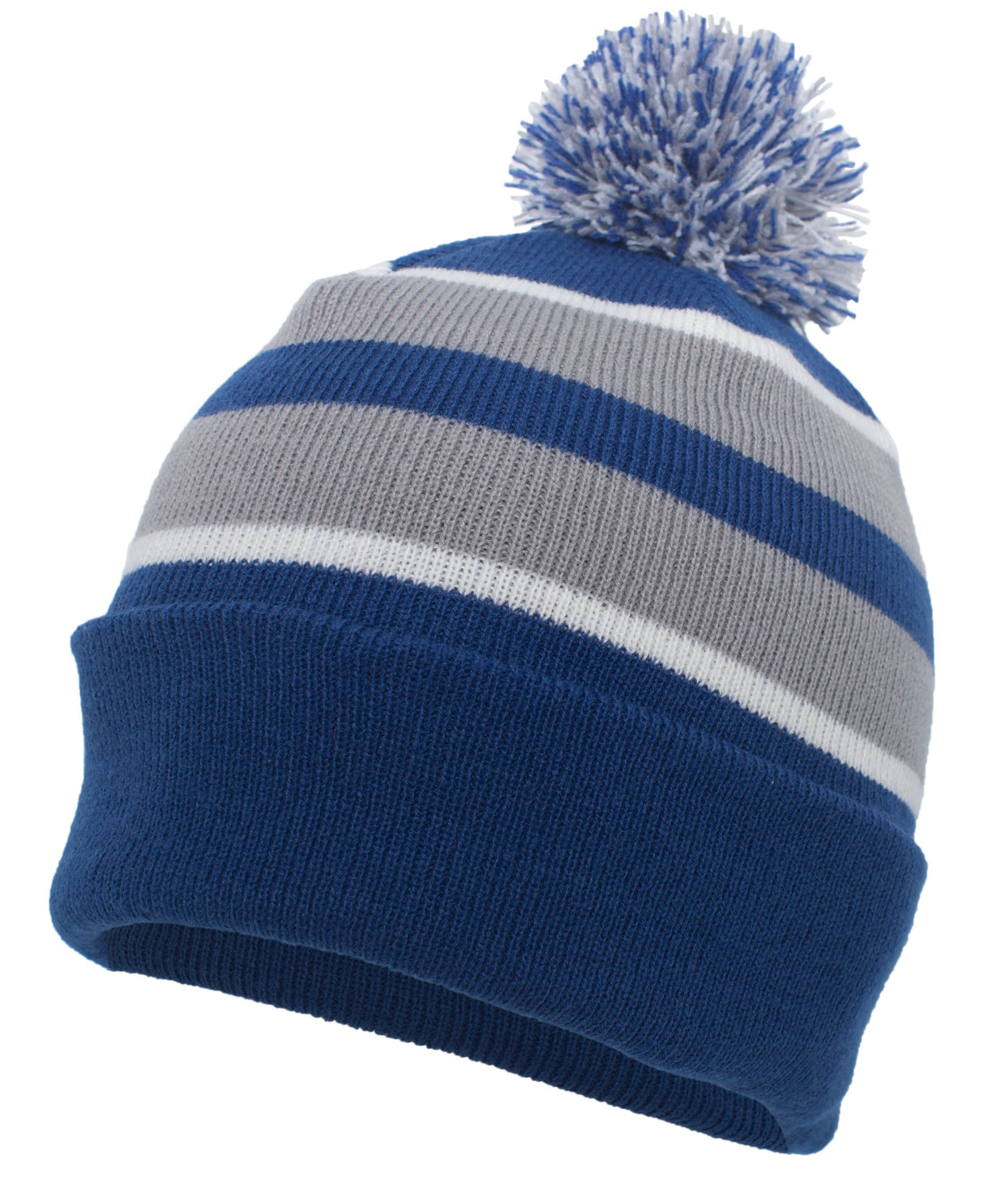 Knit Fold Over Pom-Pom Beanie