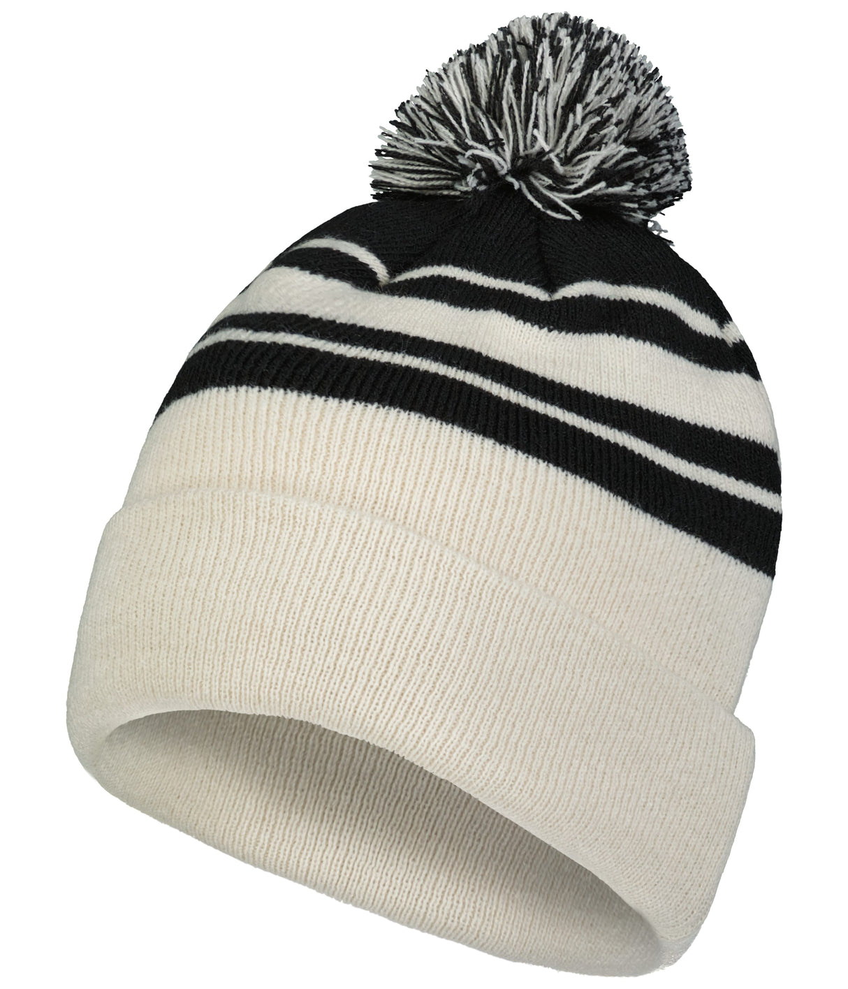 Knit Fold Over Pom-Pom Beanie