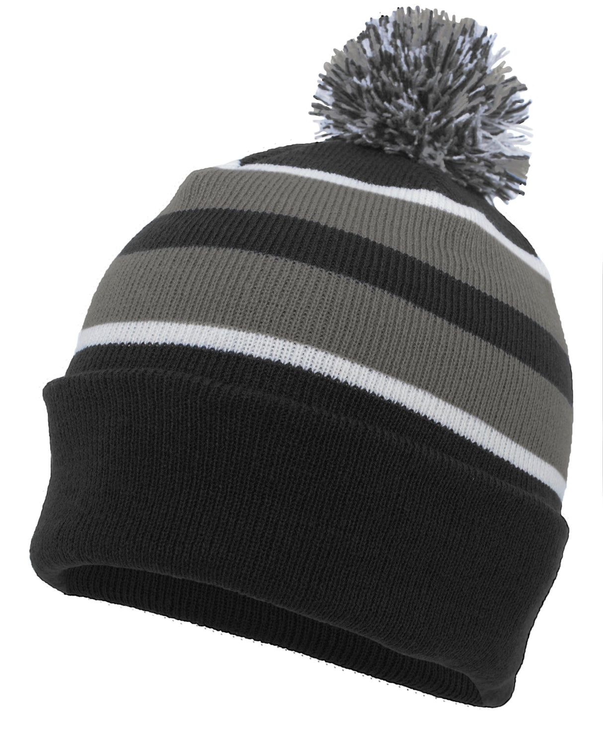 Knit Fold Over Pom-Pom Beanie
