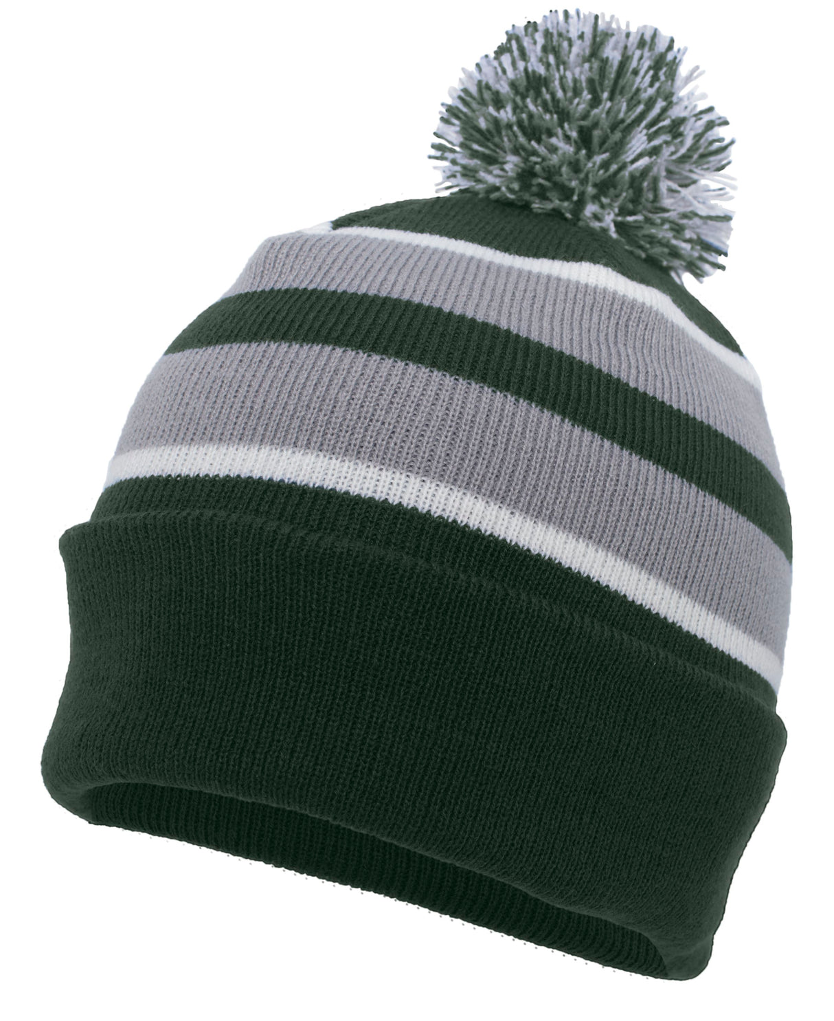 Knit Fold Over Pom-Pom Beanie