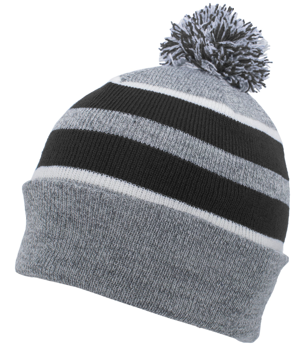 Knit Fold Over Pom-Pom Beanie
