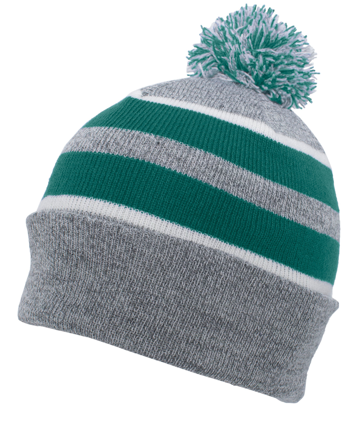 Knit Fold Over Pom-Pom Beanie