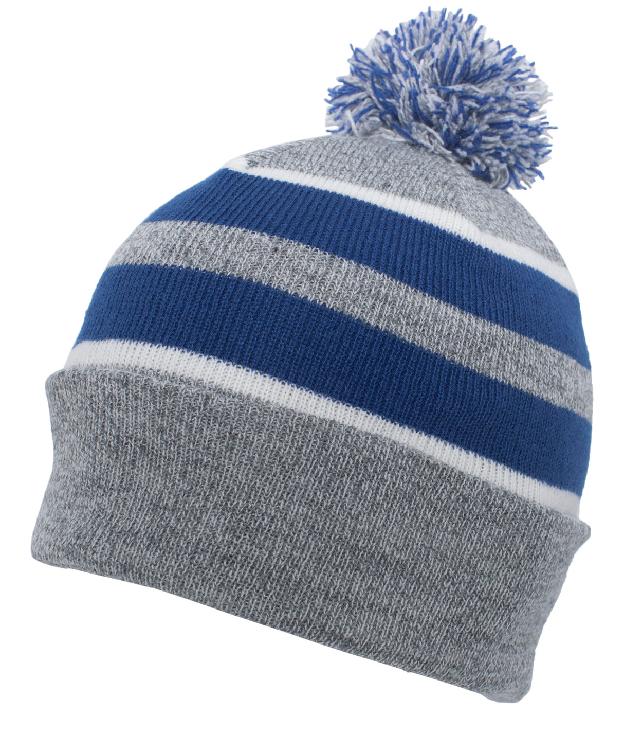 Knit Fold Over Pom-Pom Beanie