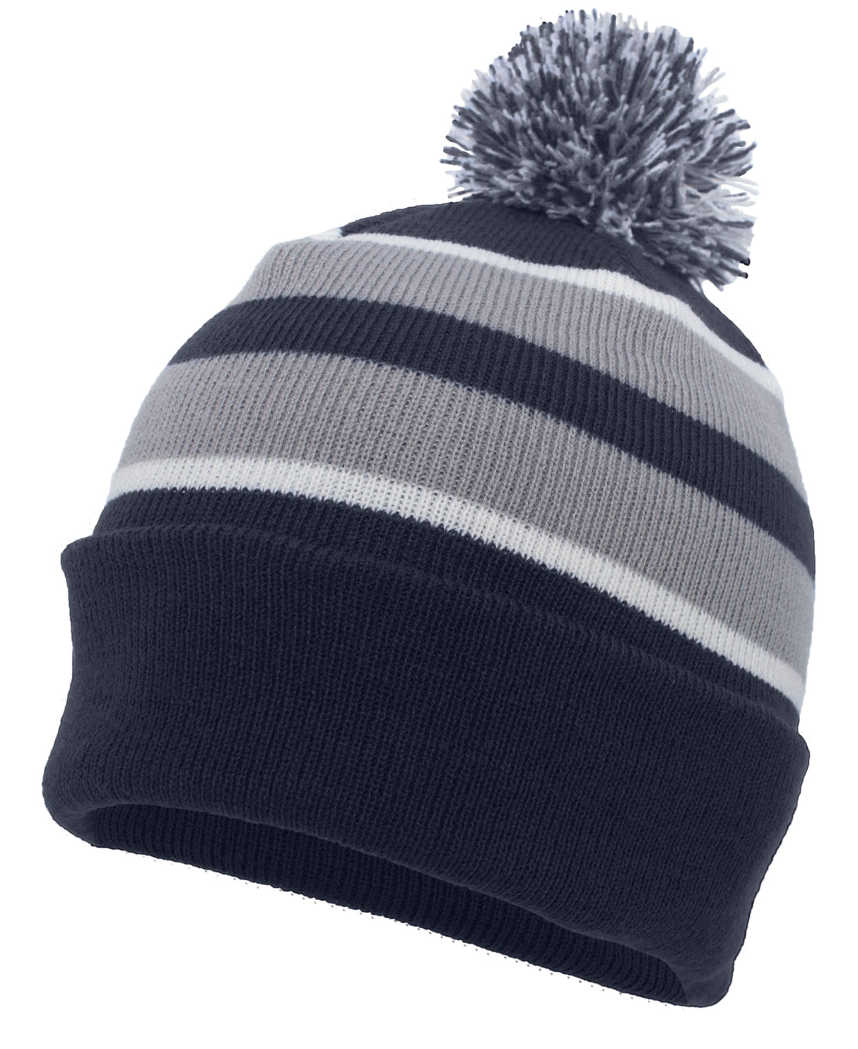 Knit Fold Over Pom-Pom Beanie