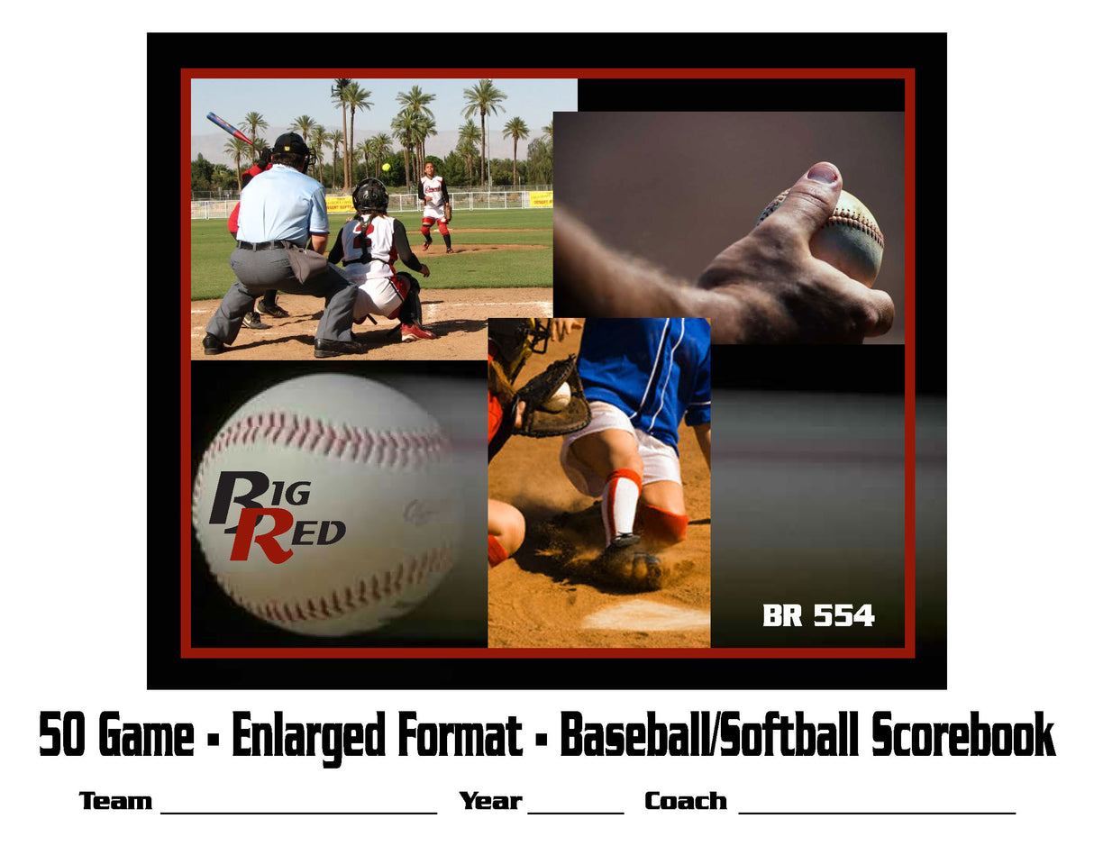 Enlarged Baseball/Softball Scorebook- 50 Game
